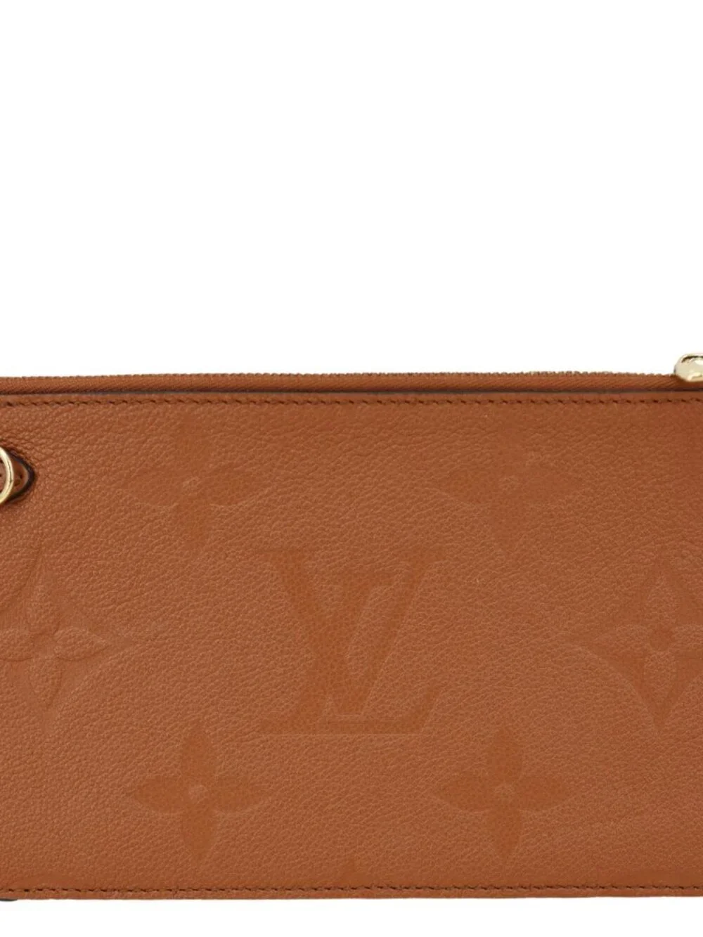 Louis Vuitton  Neverfull Pochette Giant Monogram Empreinte Leather Wristlet Brow